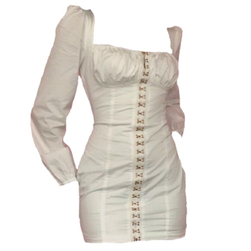 Fashionnova white cottagecore dress